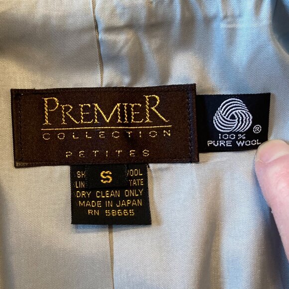 Blue Gray Wool Blazer Jacket EUC Women Size S - Picture 11 of 16